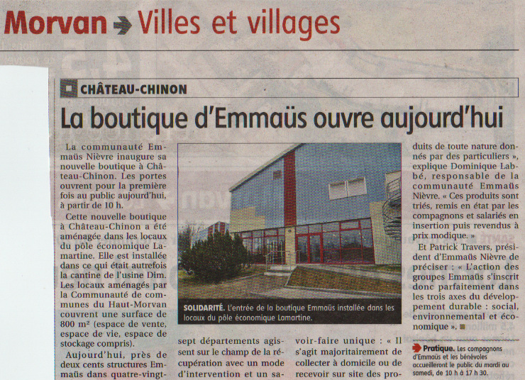 5 mars 2016 dans le Journal du Centre Emmaüs Nièvre 5 mars 2016 dans le Journal du Centre Emmaüs Nièvre