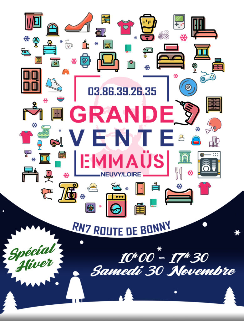 affiche neuvy emmaus vente hiver 2019